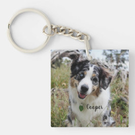 Aangepersonaliseerde Merle Australian Shepherd Pup Sleutelhanger
