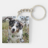 Aangepersonaliseerde Merle Australian Shepherd Pup Sleutelhanger (Achterkant)