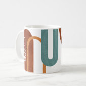 Aangepersonaliseerde moderne Arches Terracotta Koffiemok (Voorkant links)