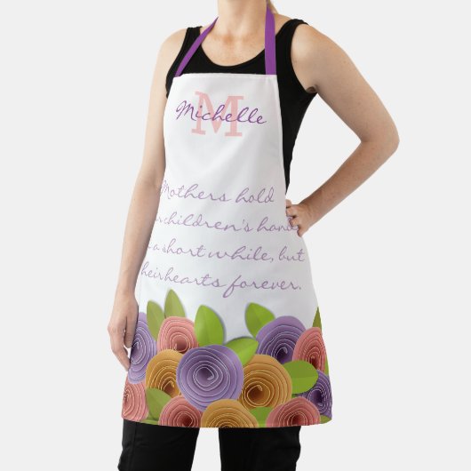 Aangepersonaliseerde Moderne Floral Moederdag Quot Schort (Insitu)