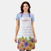 Aangepersonaliseerde Moderne Floral Moederdag Quot Schort (Gedragen)