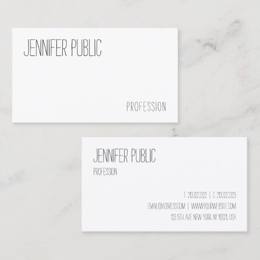 Aangepersonaliseerde Moderne Minimale Sjabloon voo Visitekaartje (Voorkant / Achterkant)