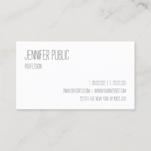 Aangepersonaliseerde Moderne Minimale Sjabloon voo Visitekaartje (Achterkant)