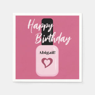 Aangepersonaliseerde Moderne Roze Nail Poolse verj Servet