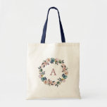 Aangepersonaliseerde Monogram Letter Navy Floral L Tote Bag<br><div class="desc">Gepersonaliseerde monogram canvas tas in marjoor en stoffige roze. Overeenkomende objecten zijn te vinden in mijn Collectie Navy Blue en Dusty Pink: https://www.zazzle.com/collections/119619453936443960</div>