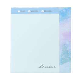 Aangepersonaliseerde mooie winterbomen notitieblok