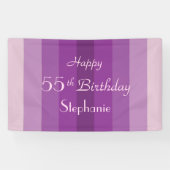 Aangepersonaliseerde naam 55e geboortedag Paarse s Spandoek (Horizontaal)