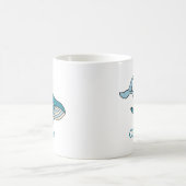 Aangepersonaliseerde naam blauwe walvis Oceaan Koffiemok (Center)