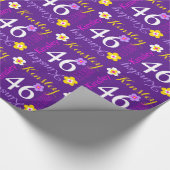 Aangepersonaliseerde naam bloem leeftijd 46 jaar p cadeaupapier (Hoek)