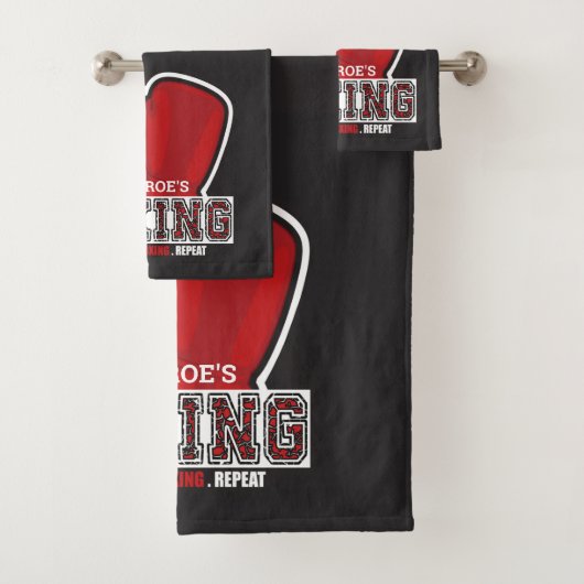 Aangepersonaliseerde naam Boxer Boxing Glove Prize Bad Handdoek (Insitu)