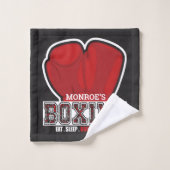 Aangepersonaliseerde naam Boxer Boxing Glove Prize Bad Handdoek (Wasdoekje)