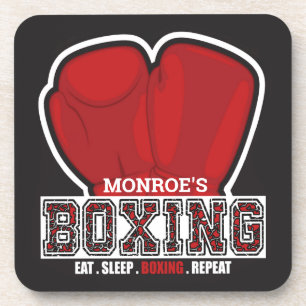 Aangepersonaliseerde naam Boxer Boxing Glove Prize Bier Onderzetter