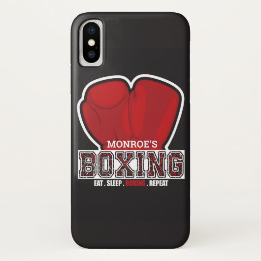 Aangepersonaliseerde naam Boxer Boxing Glove Prize Case-Mate iPhone Case (Achterkant)