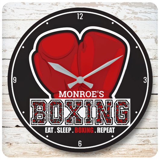 Aangepersonaliseerde naam Boxer Boxing Glove Prize Grote Klok