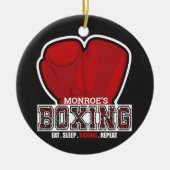 Aangepersonaliseerde naam Boxer Boxing Glove Prize Keramisch Ornament (Voorkant)