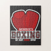 Aangepersonaliseerde naam Boxer Boxing Glove Prize Legpuzzel (Verticaal)