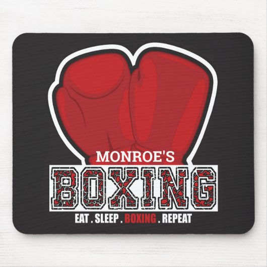 Aangepersonaliseerde naam Boxer Boxing Glove Prize Muismat (Voorkant)