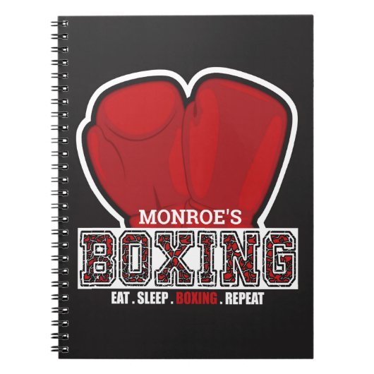Aangepersonaliseerde naam Boxer Boxing Glove Prize Notitieboek (Voorkant)