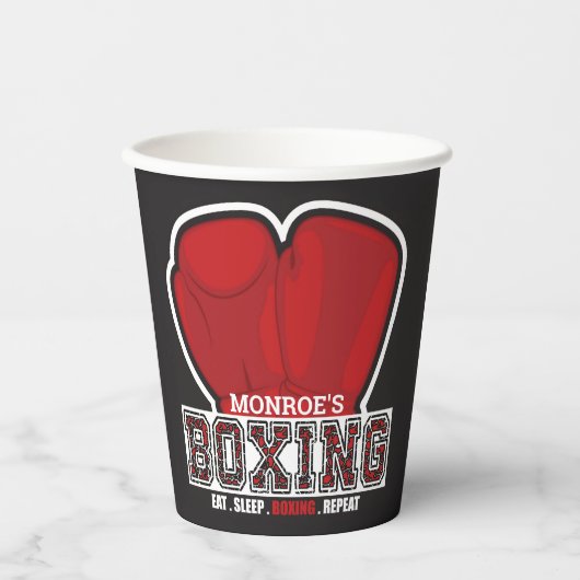 Aangepersonaliseerde naam Boxer Boxing Glove Prize Papieren Bekers (Voorkant)