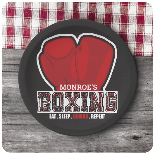 Aangepersonaliseerde naam Boxer Boxing Glove Prize Papieren Bordje