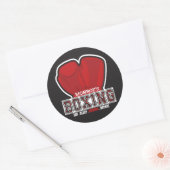 Aangepersonaliseerde naam Boxer Boxing Glove Prize Ronde Sticker (Envelop)