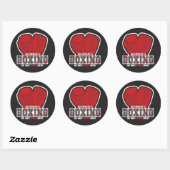 Aangepersonaliseerde naam Boxer Boxing Glove Prize Ronde Sticker (Vel)