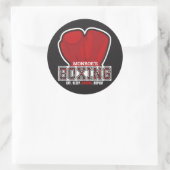 Aangepersonaliseerde naam Boxer Boxing Glove Prize Ronde Sticker (Tas)