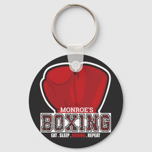 Aangepersonaliseerde naam Boxer Boxing Glove Prize Sleutelhanger (Voorkant)