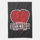 Aangepersonaliseerde naam Boxer Boxing Glove Prize Theedoek (Verticaal)