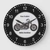 Aangepersonaliseerde naam en Gezegde motorfietser Grote Klok (Voorkant)