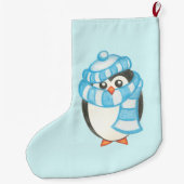 Aangepersonaliseerde naam Kinder kerstpinguïn Stoc Grote Kerstsok (Achterkant)