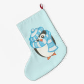 Aangepersonaliseerde naam Kinder kerstpinguïn Stoc Grote Kerstsok (Achterkant (Hangend))