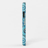 Aangepersonaliseerde naam modern Blue Paisley Patt Case-Mate iPhone Case (Achterkant/rechts)