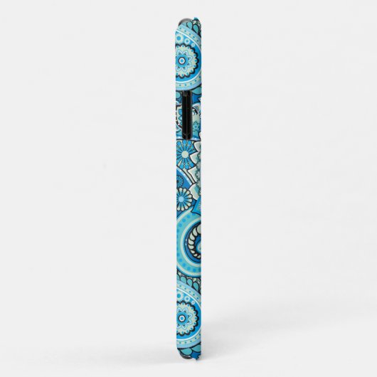 Aangepersonaliseerde naam modern Blue Paisley Patt Case-Mate iPhone Case (Achterkant/rechts)