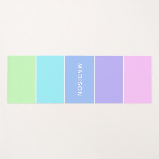 Aangepersonaliseerde naam Modern Trendy Colorblock Yogamat (Voorkant (horizontaal))