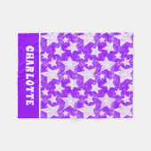 Aangepersonaliseerde naam moderne Paarse Star Patt Fleece Deken (Voorkant (Horizontaal))