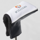Aangepersonaliseerde naam moderne vos- en galg-gol golfheadcover (3/4 voorkant)