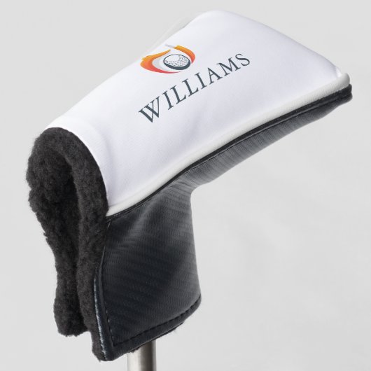 Aangepersonaliseerde naam moderne vos- en galg-gol golfheadcover (3/4 voorkant)