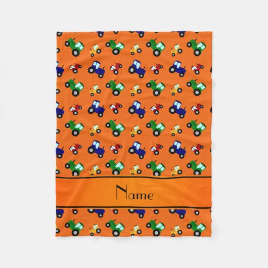 Aangepersonaliseerde naam oranje trekkers fleece deken (Voorkant)