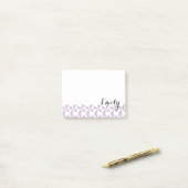 Aangepersonaliseerde naam Paarse Pinwheels Post-it® Notes (Op bureau)