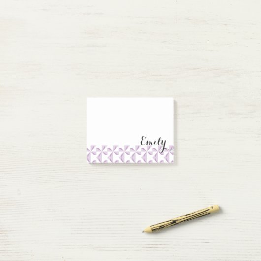 Aangepersonaliseerde naam Paarse Pinwheels Post-it® Notes (Op bureau)