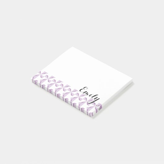 Aangepersonaliseerde naam Paarse Pinwheels Post-it® Notes (Schuin)