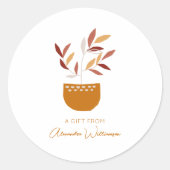 Aangepersonaliseerde naam Plant uit najaar botanis Ronde Sticker (Voorkant)