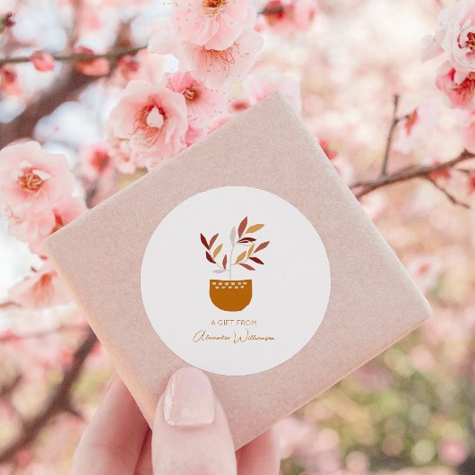 Aangepersonaliseerde naam Plant uit najaar botanis Ronde Sticker