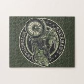 Aangepersonaliseerde NAAM Retro Militaire motorfie Legpuzzel (Horizontaal)