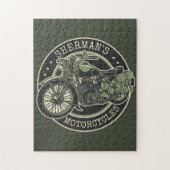 Aangepersonaliseerde NAAM Retro Militaire motorfie Legpuzzel (Verticaal)