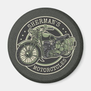 Aangepersonaliseerde NAAM Retro Militaire motorfie Magneet