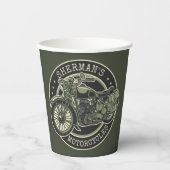 Aangepersonaliseerde NAAM Retro Militaire motorfie Papieren Bekers (Voorkant)