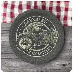 Aangepersonaliseerde NAAM Retro Militaire motorfie Papieren Bordje