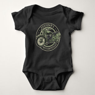 Aangepersonaliseerde NAAM Retro Militaire motorfie Romper